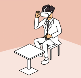 セラピスト側のVR体験イメージイラスト